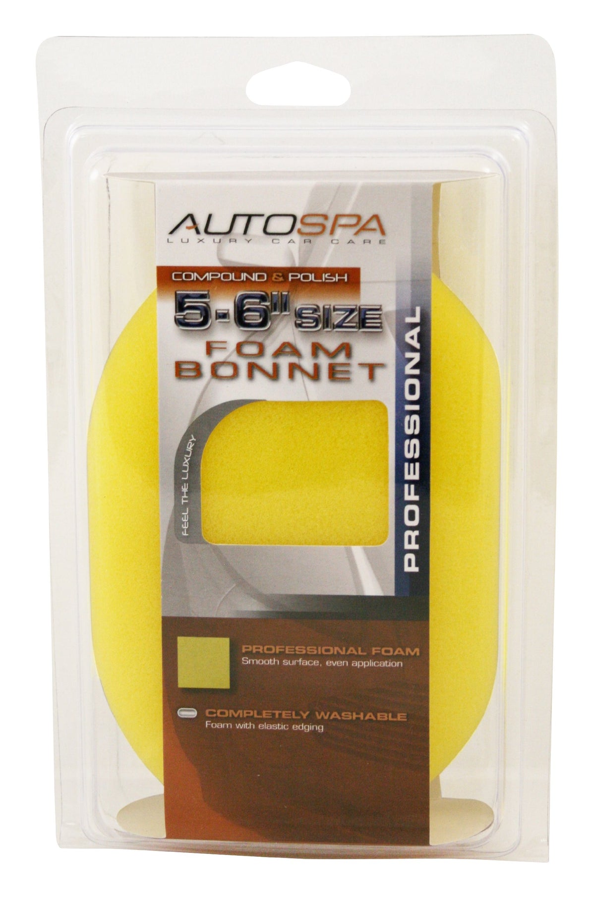 Carrand AutoSpa foam polishing bonnet 5-6 inch in action for gentle polishing on car surfaces