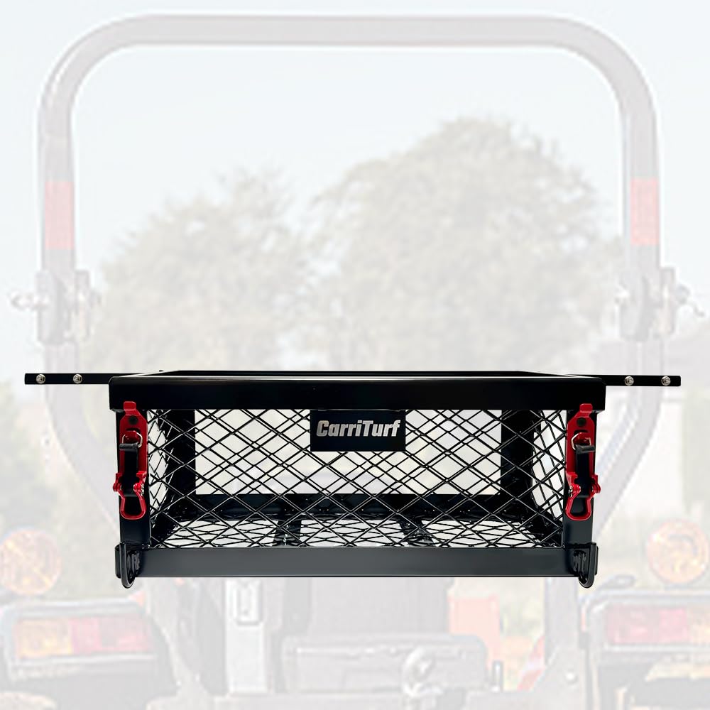 CarriTurf heavy-duty tractor tool box mounted on a tractor for easy tool access