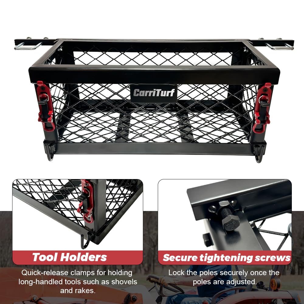 CarriTurf iron construction with black powder coat for durability