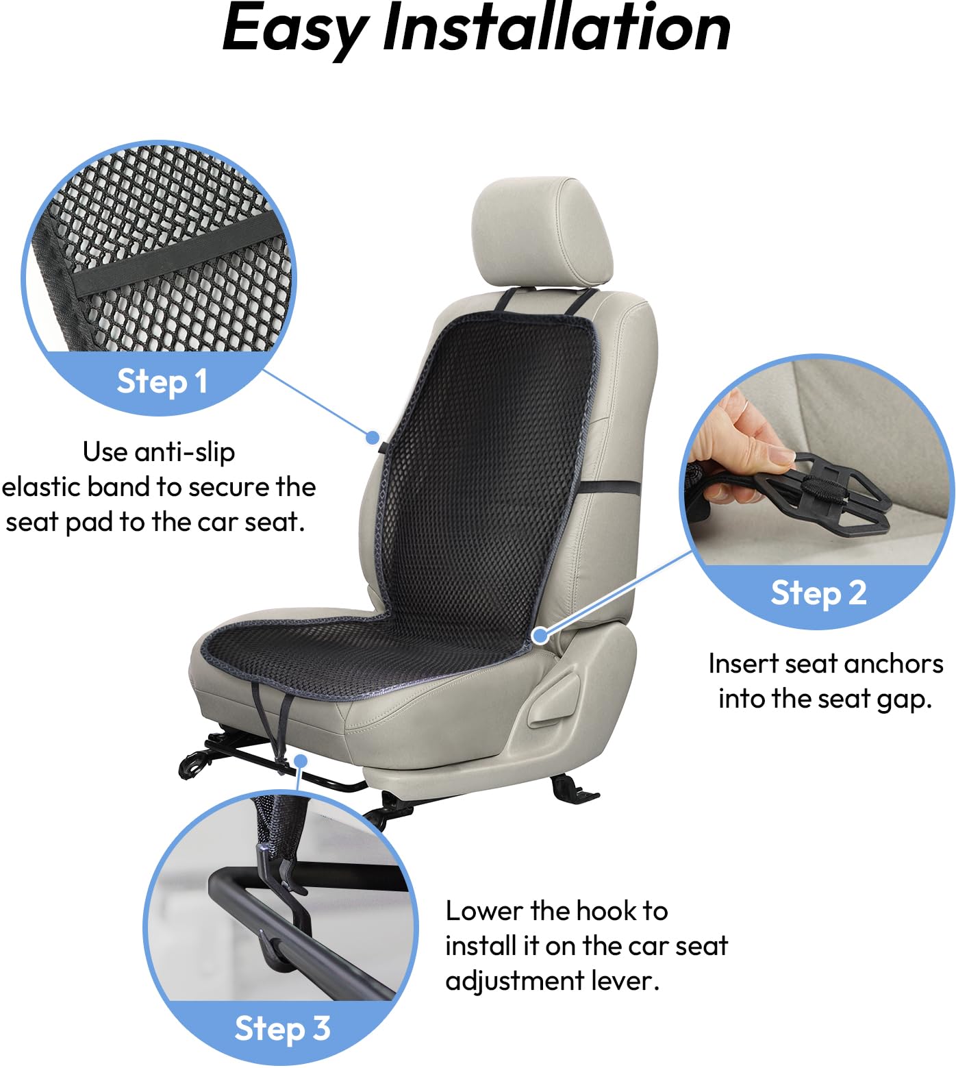 Carrotez easy install with headrest and bottom hooks for quick setup
