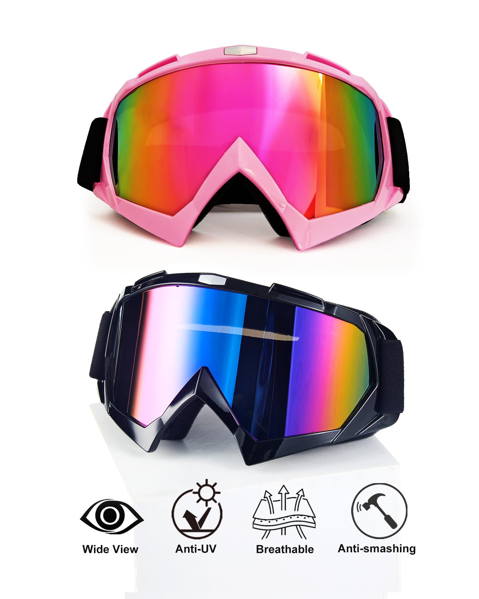 Carsories ATV goggles provide wide-angle distortion-free optics for better terrain awareness.
