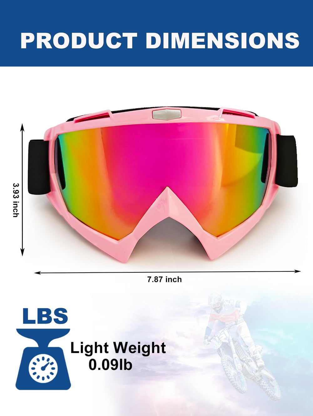 Carsories ATV goggles windproof shield for reduced wind resistance during fast riding.