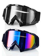 Carsories dirt bike goggles front view with protective polycarbonate lens for off-road riding