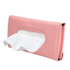 Carstuus tissue holder on visor clip for quick reach while driving.