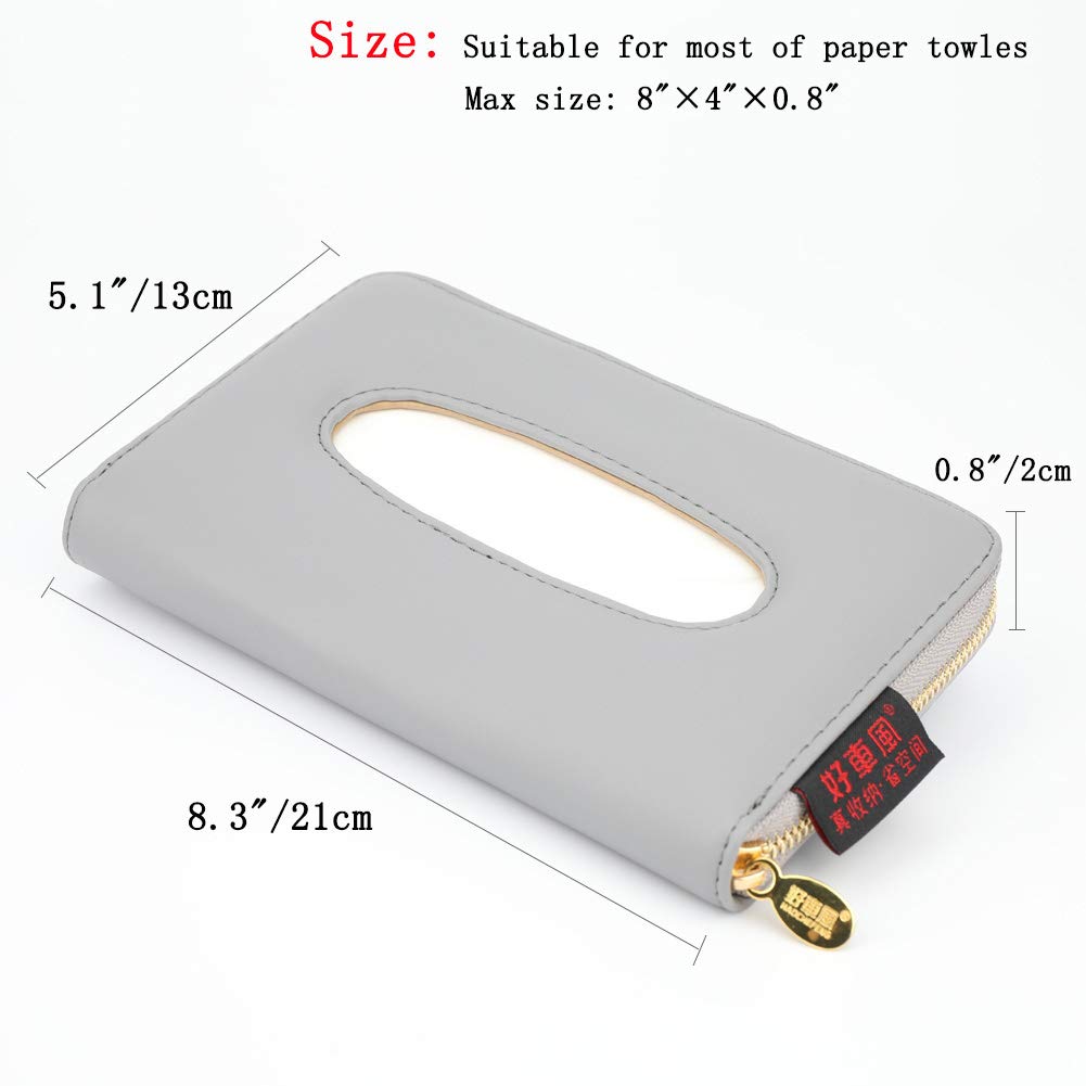 Carstuus premium PU leather tissue holder adds stylish organization to your car interior.