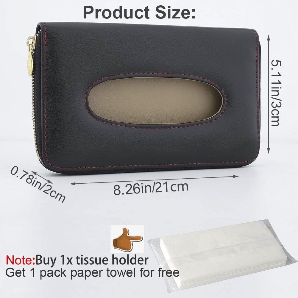 Cartisen backseat tissue case attaches securely for easy cleanups on long trips.