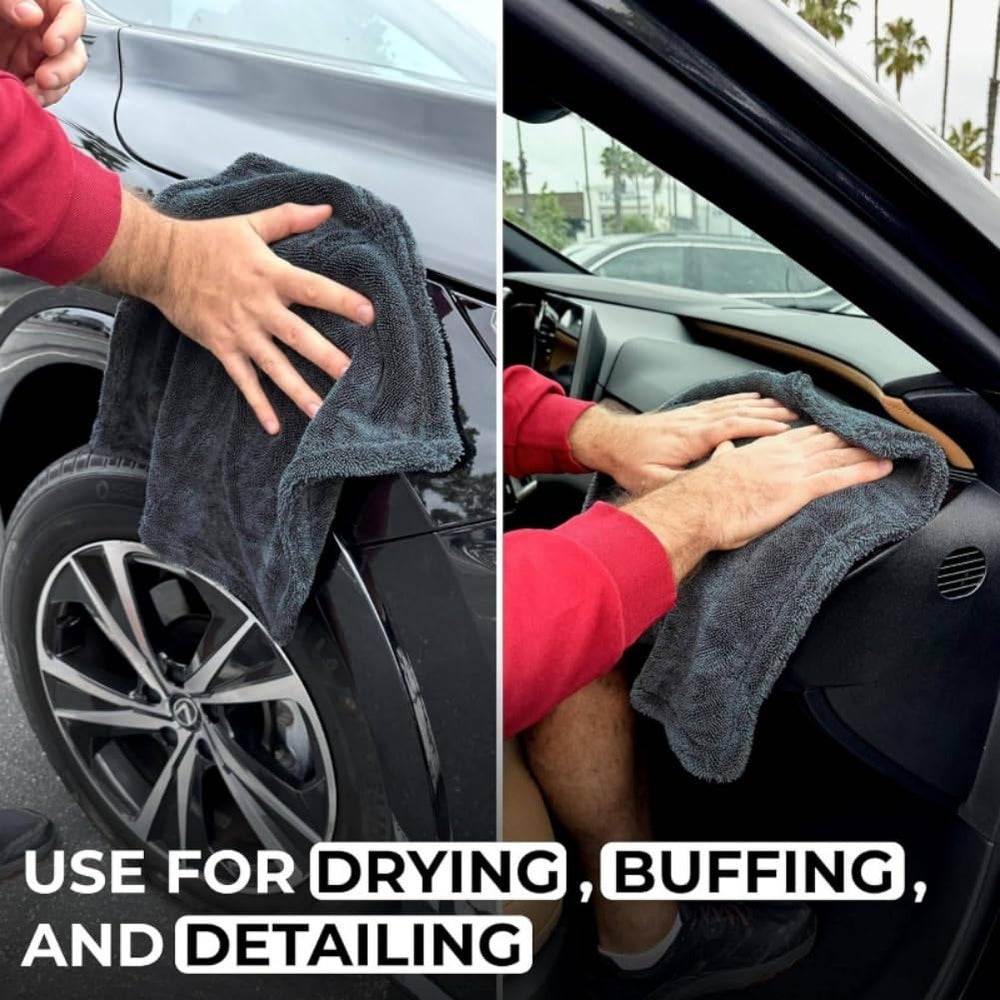 Cartisen paint-safe towel provides lint-free, swirls-minimizing drying on paint and glass.
