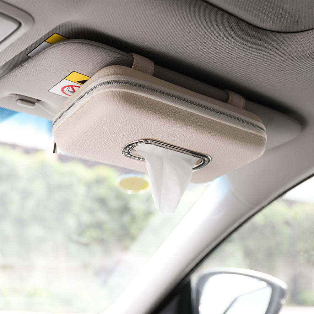 Cartisen sun visor napkin holder beige keeps napkins tidy on journeys.