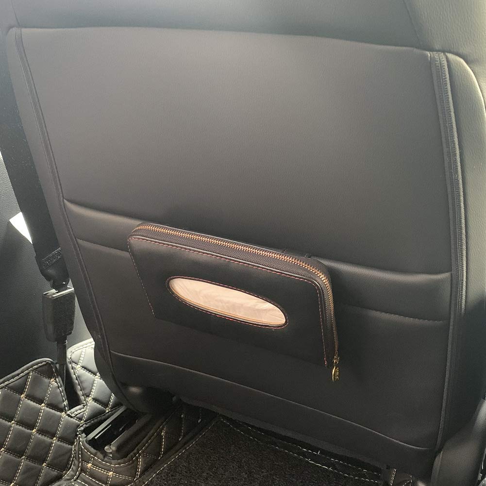 Cartisen tissue box inside car visor keeps papers handy during commutes.