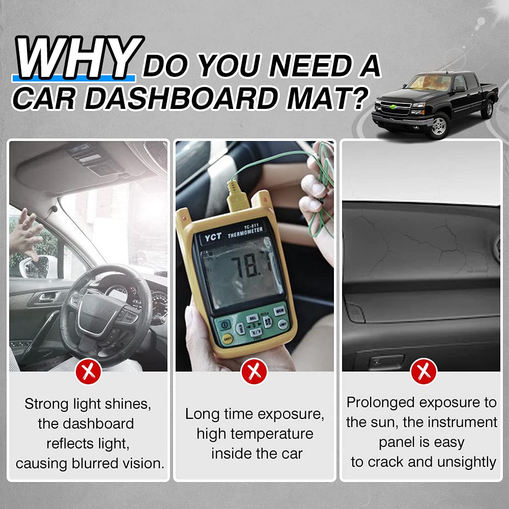 Cartist dash cover for 2000-2006 Chevy Tahoe guards against sun damage and heat.