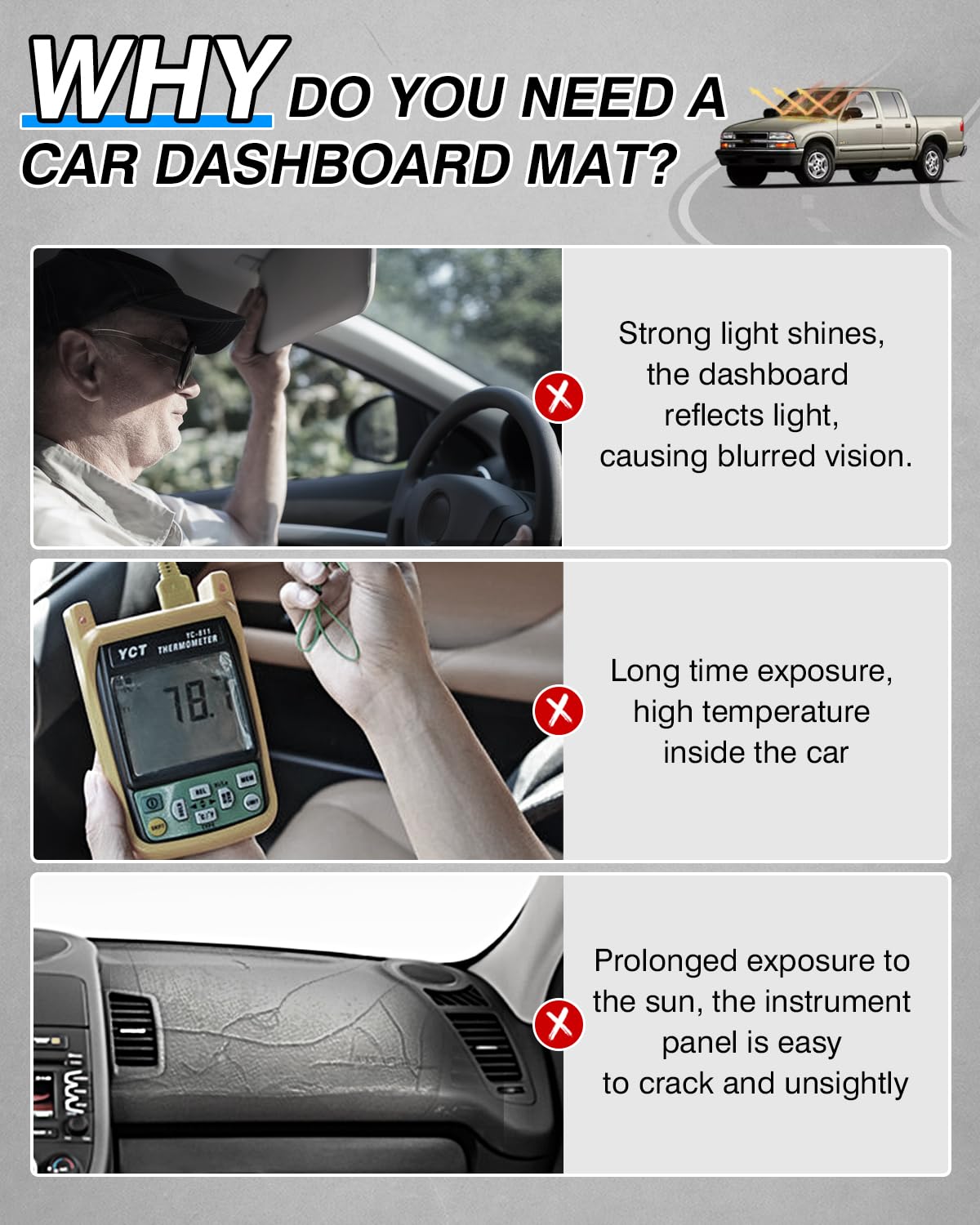 CARTIST dash cover on GMC Sonoma dashboard with factory-like openings