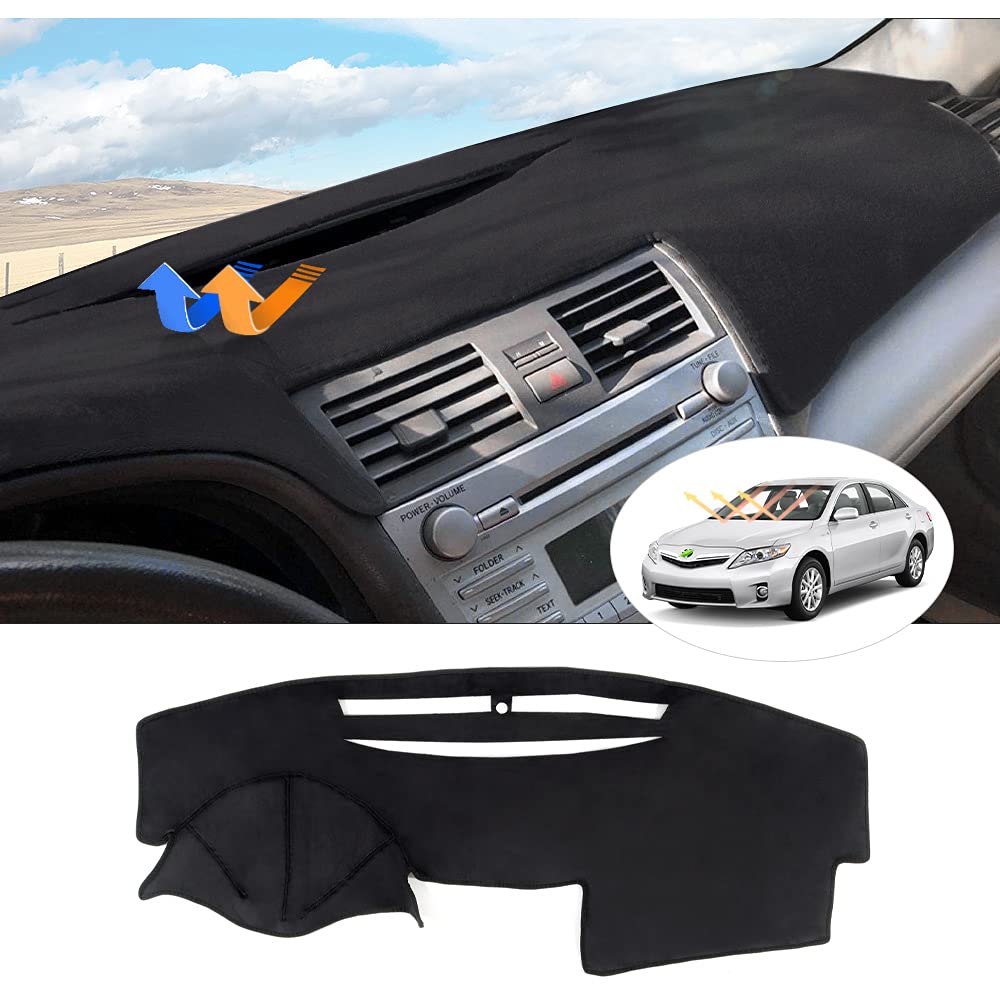 CARTIST dash cover for Toyota Camry 2007-2011 front view showing custom fit and UV protection