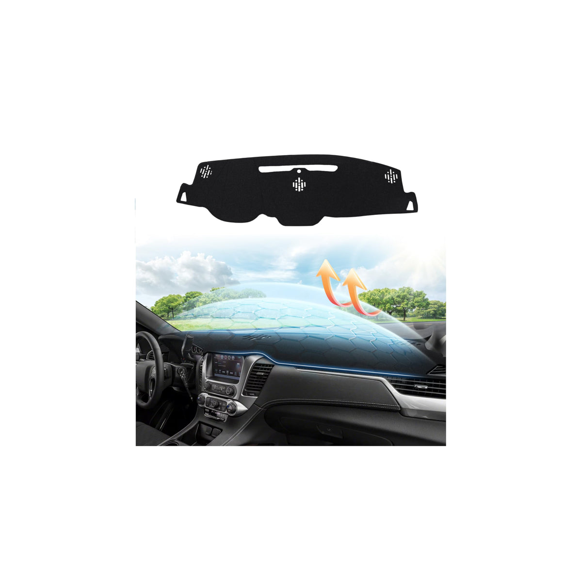 CARTIST dashboard cover for Chevy Tahoe 2015-2020 – precise fit and factory-like finish.
