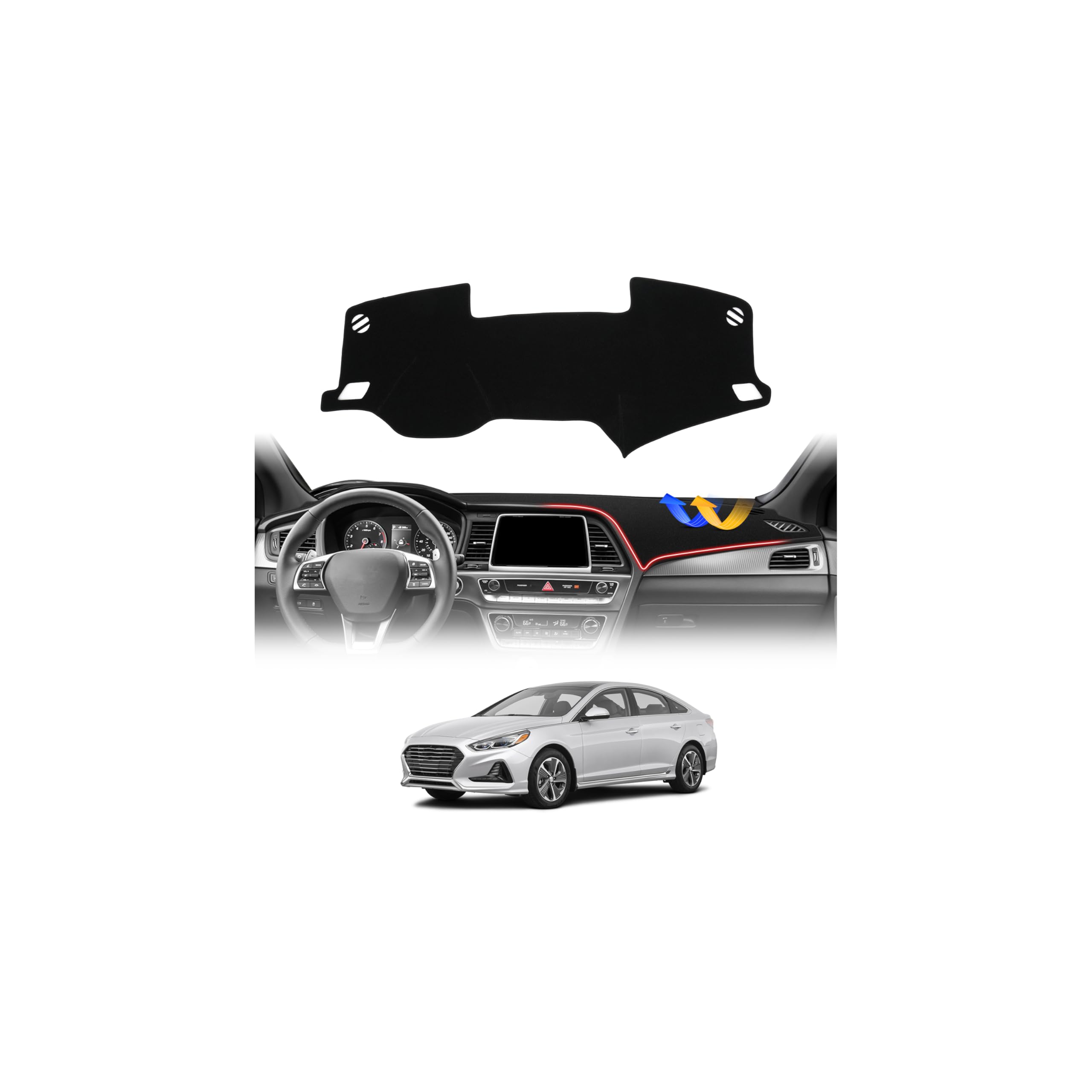 CARTIST dashboard cover fits Sonata 2015-2019 with precise, factory-like fit