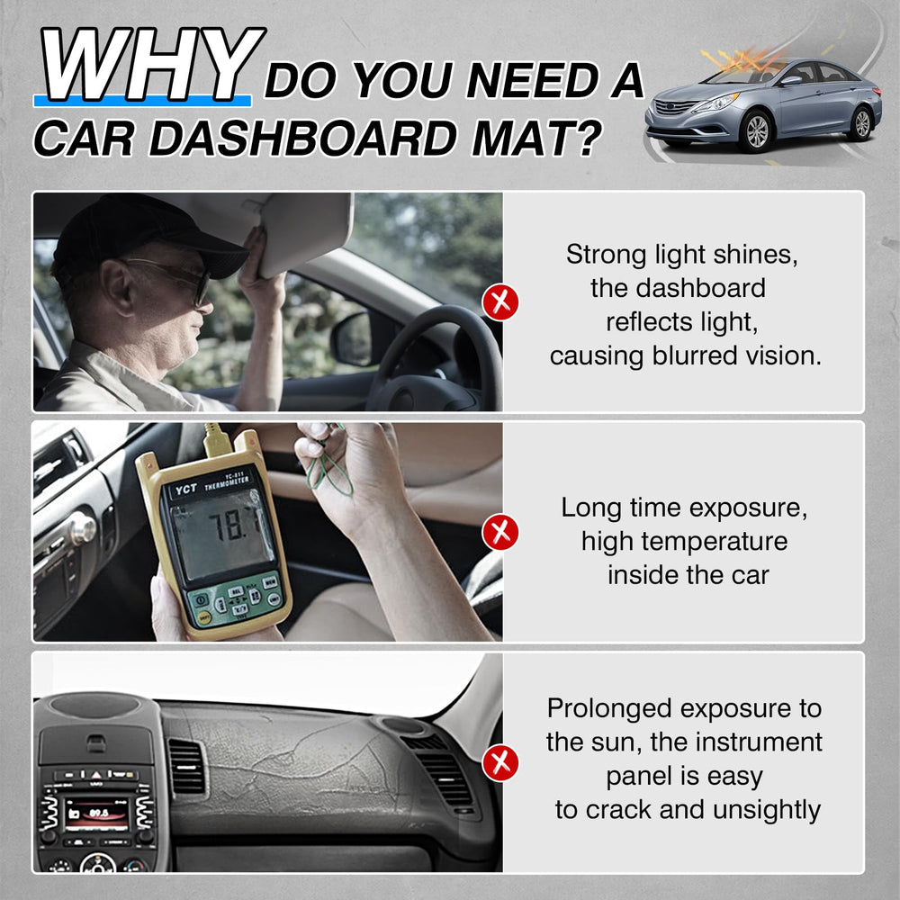 CARTIST dash cover anti-glare design minimizes reflections for safer driving.