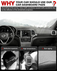 CARTIST suede dash mat on Jeep Grand Cherokee enhances interior softness and heat absorption.