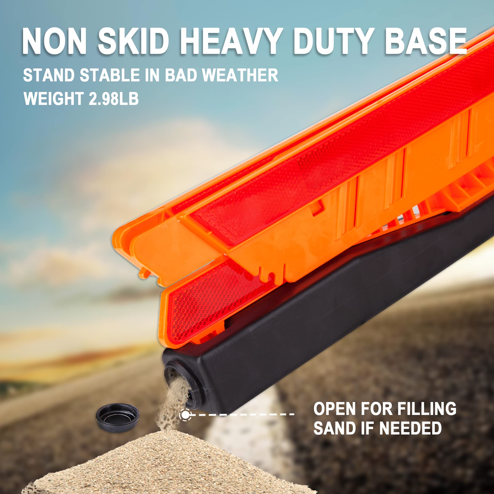 CARTMAN fluorescent warning plate increases conspicuity in poor weather.
