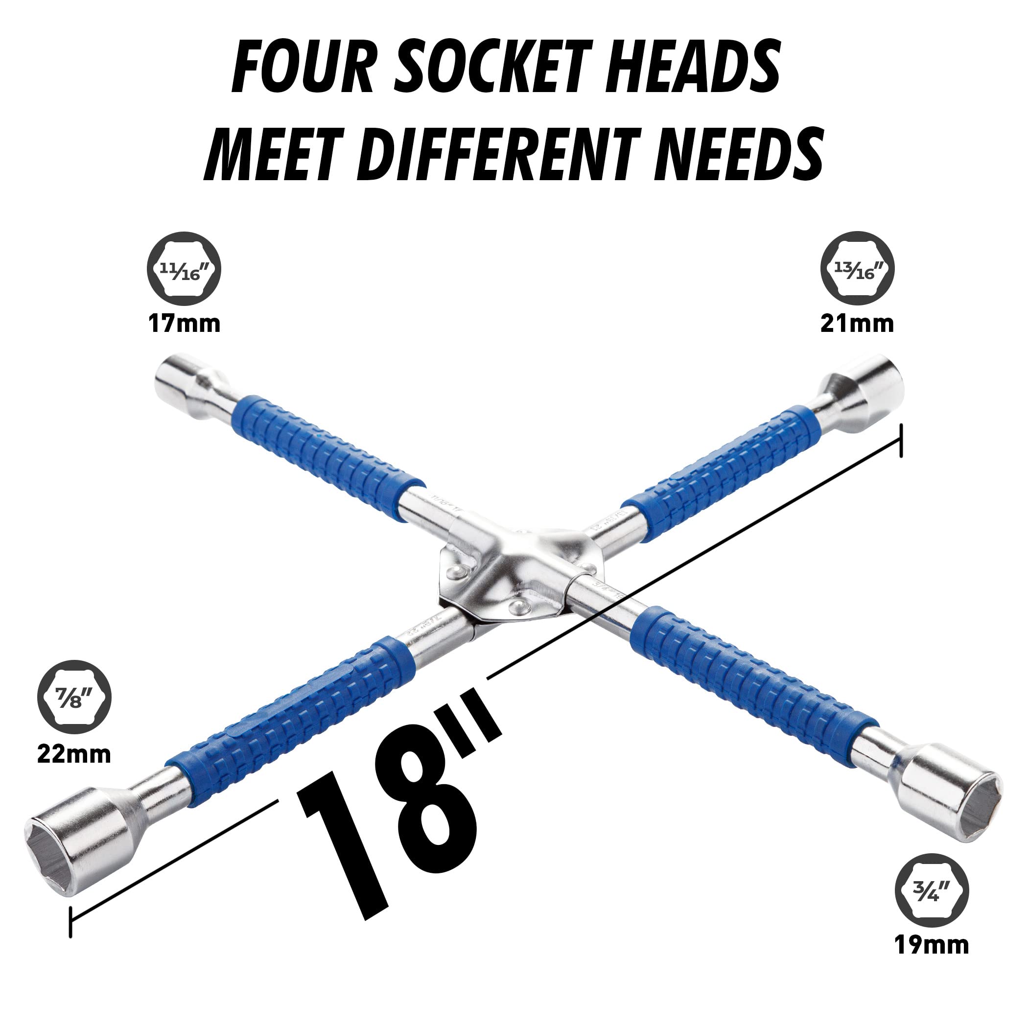 CARTMAN four-way lug wrench with non-slip handle for secure grip