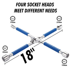 CARTMAN four-way lug wrench with non-slip handle for secure grip