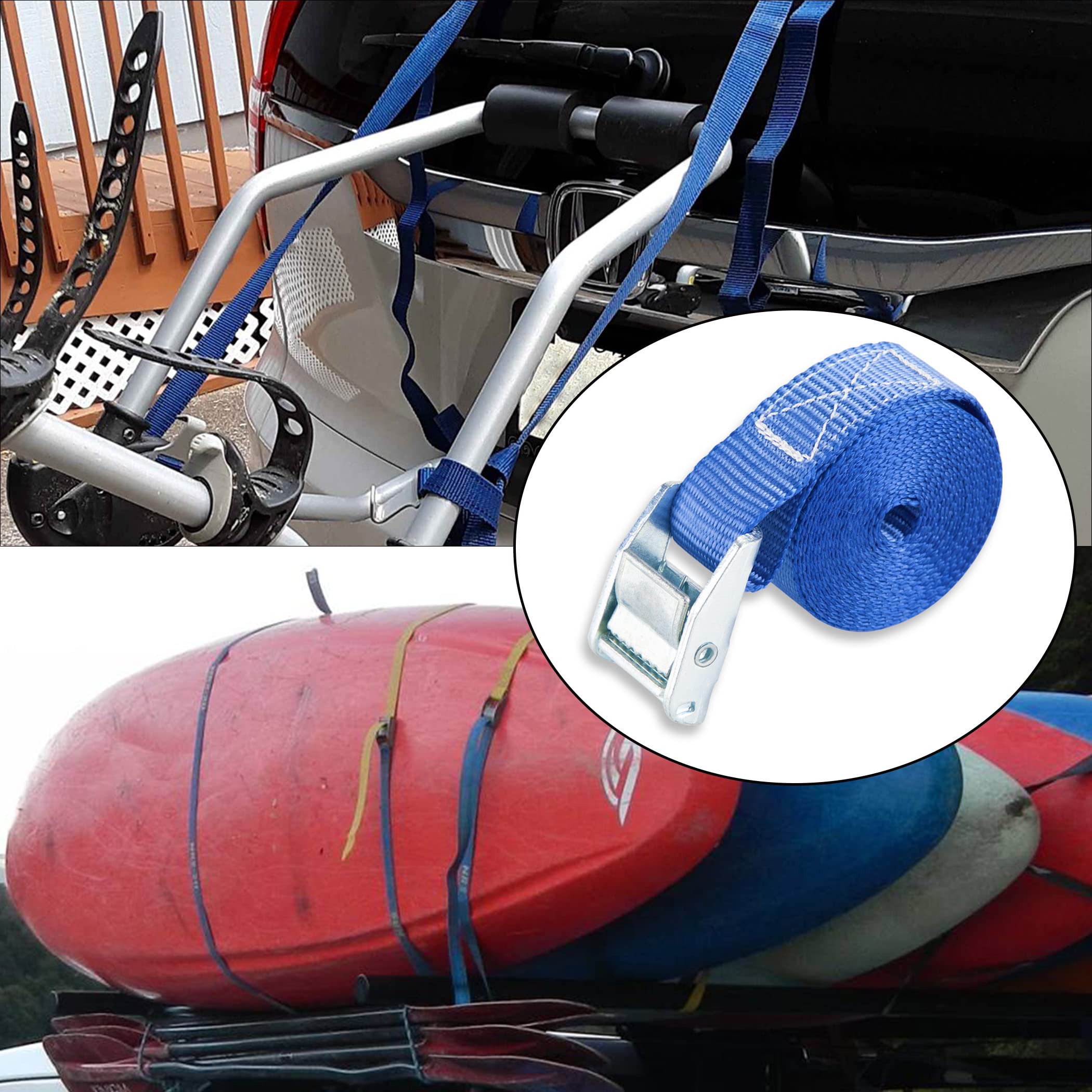 Cartman blue 4-pack packaging of lashing straps for easy storage.