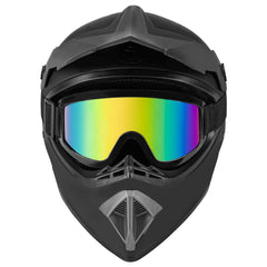 Cartman matte black adult motocross helmet side view highlighting aero profile and snug fit.