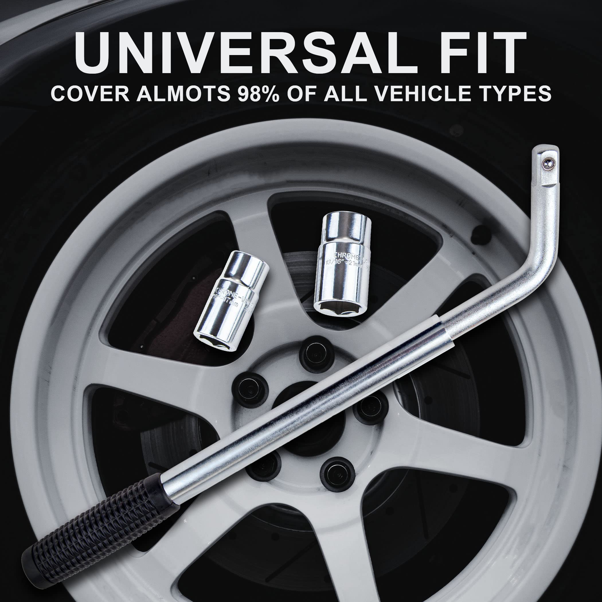 CARTMAN lug wrench in use during a roadside tire change scenario.