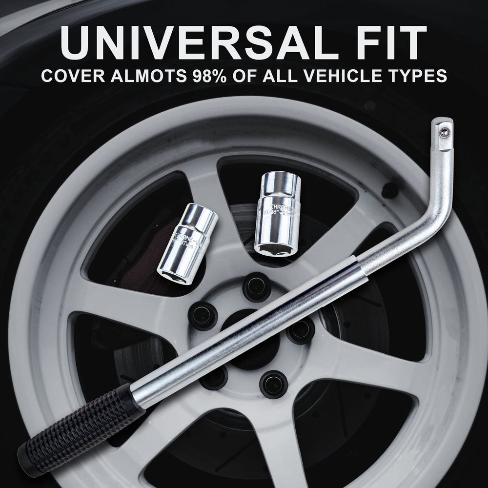 CARTMAN lug wrench in use during a roadside tire change scenario.