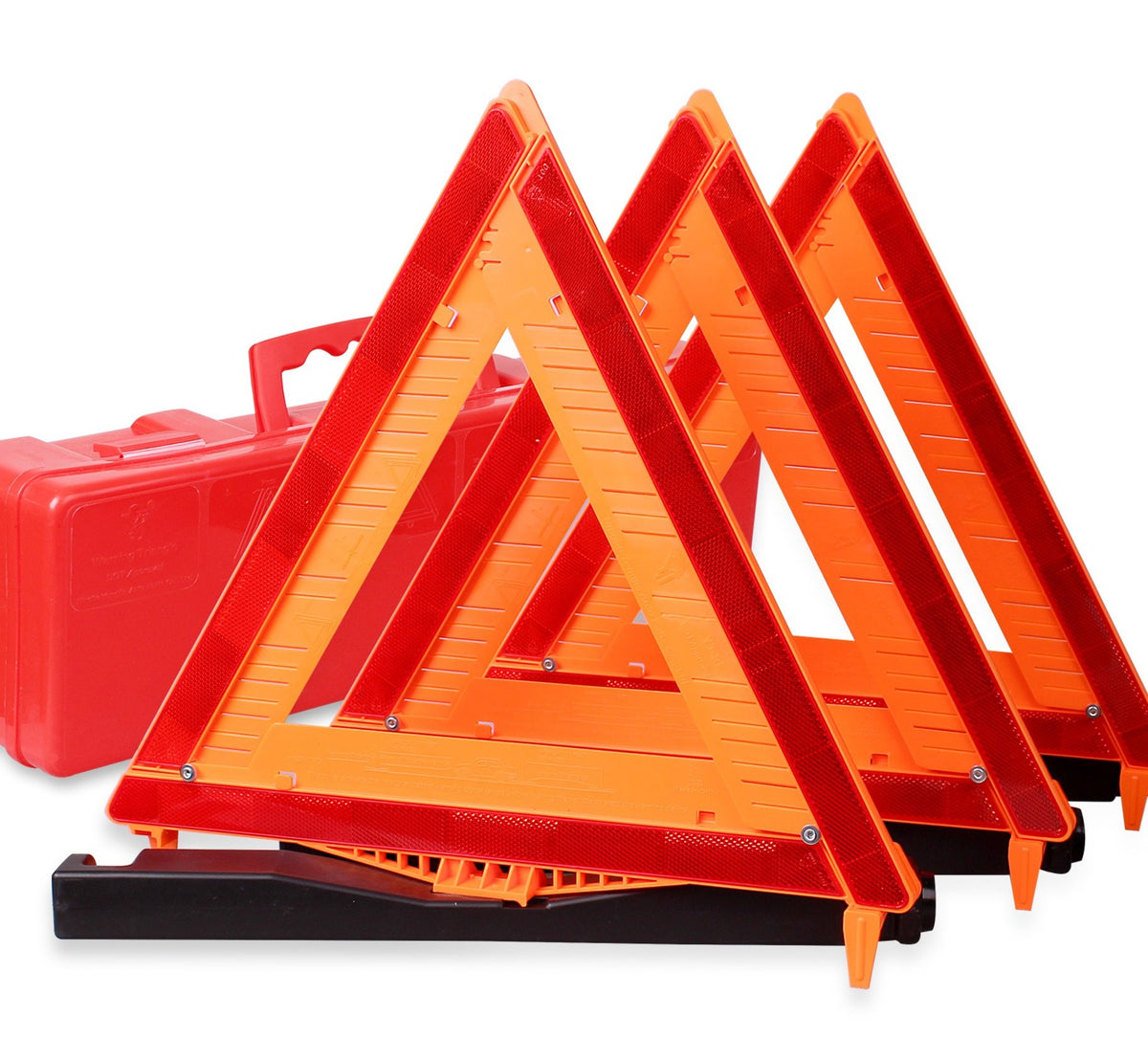 CARTMAN warning triangle folding design enables quick setup for roadside emergencies.