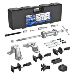 CARVALAX 12-Way Slide Hammer Puller Set close-up of chrome tools for precise extraction