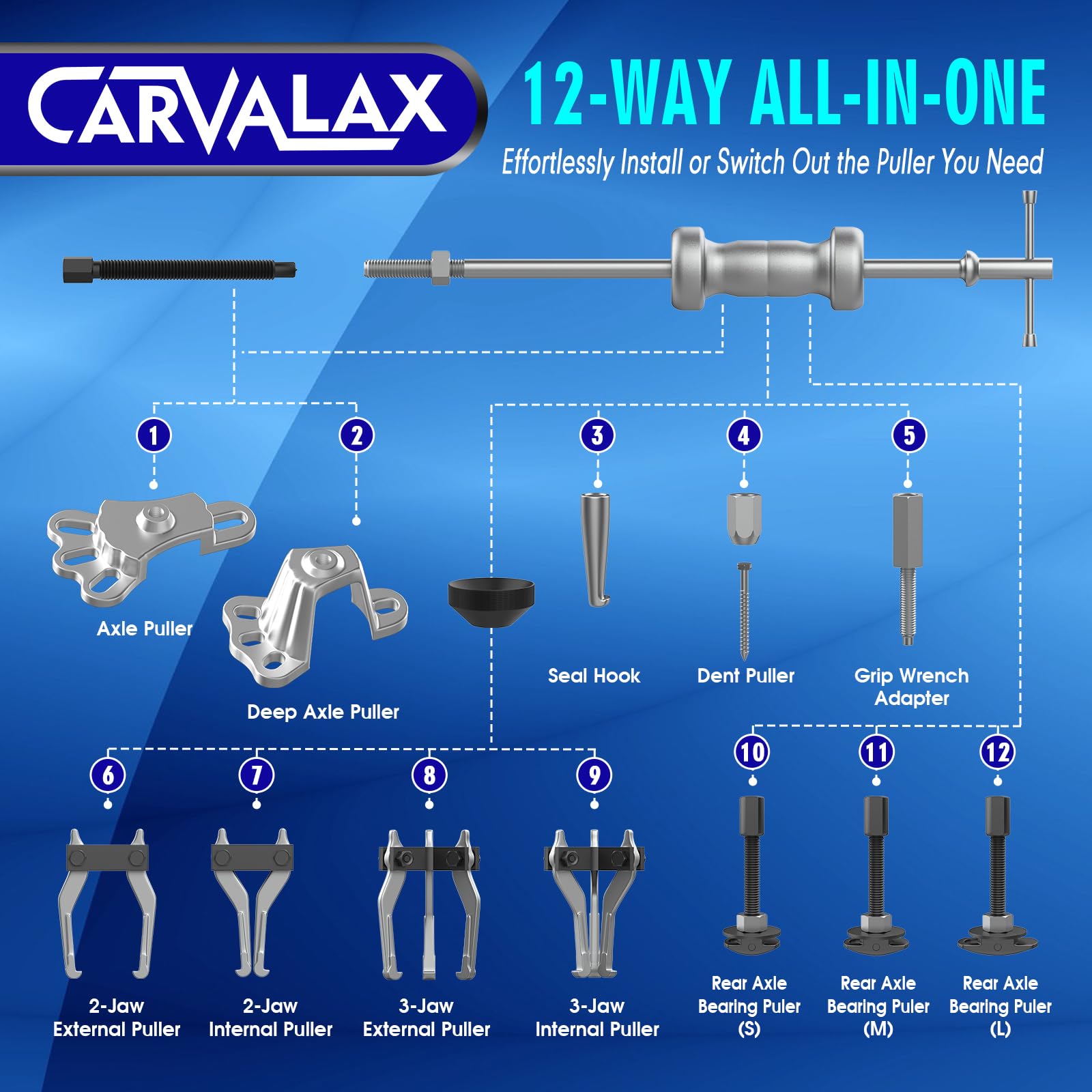 CARVALAX heavy-duty steel construction supports long-lasting performance