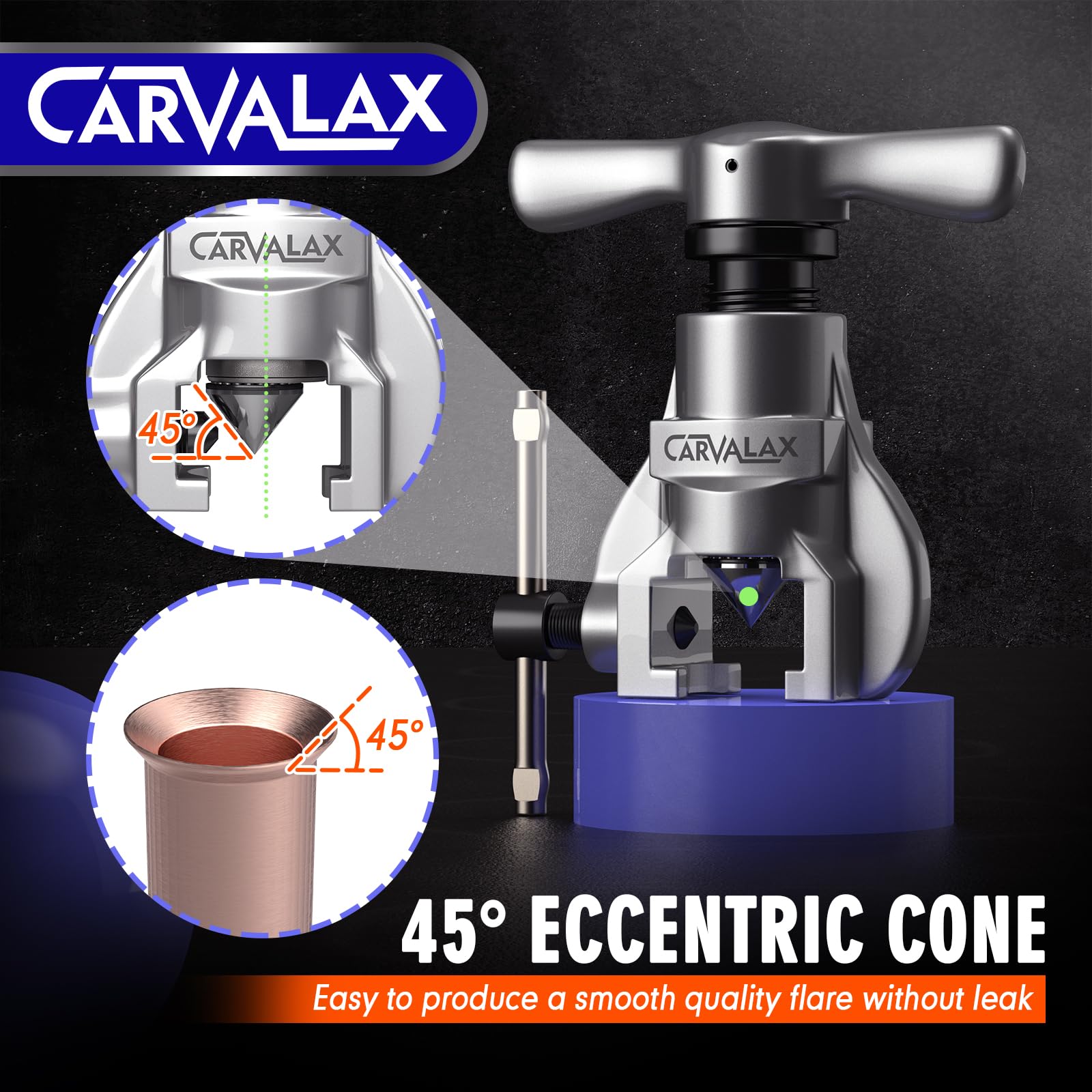 CARVALAX 45° flaring tool die 3-8 in yields clean flare surfaces