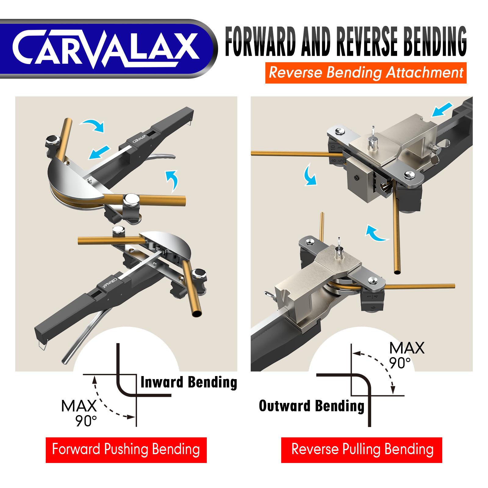 CARVALAX one-quarter-inch head enables precise copper and aluminum bends