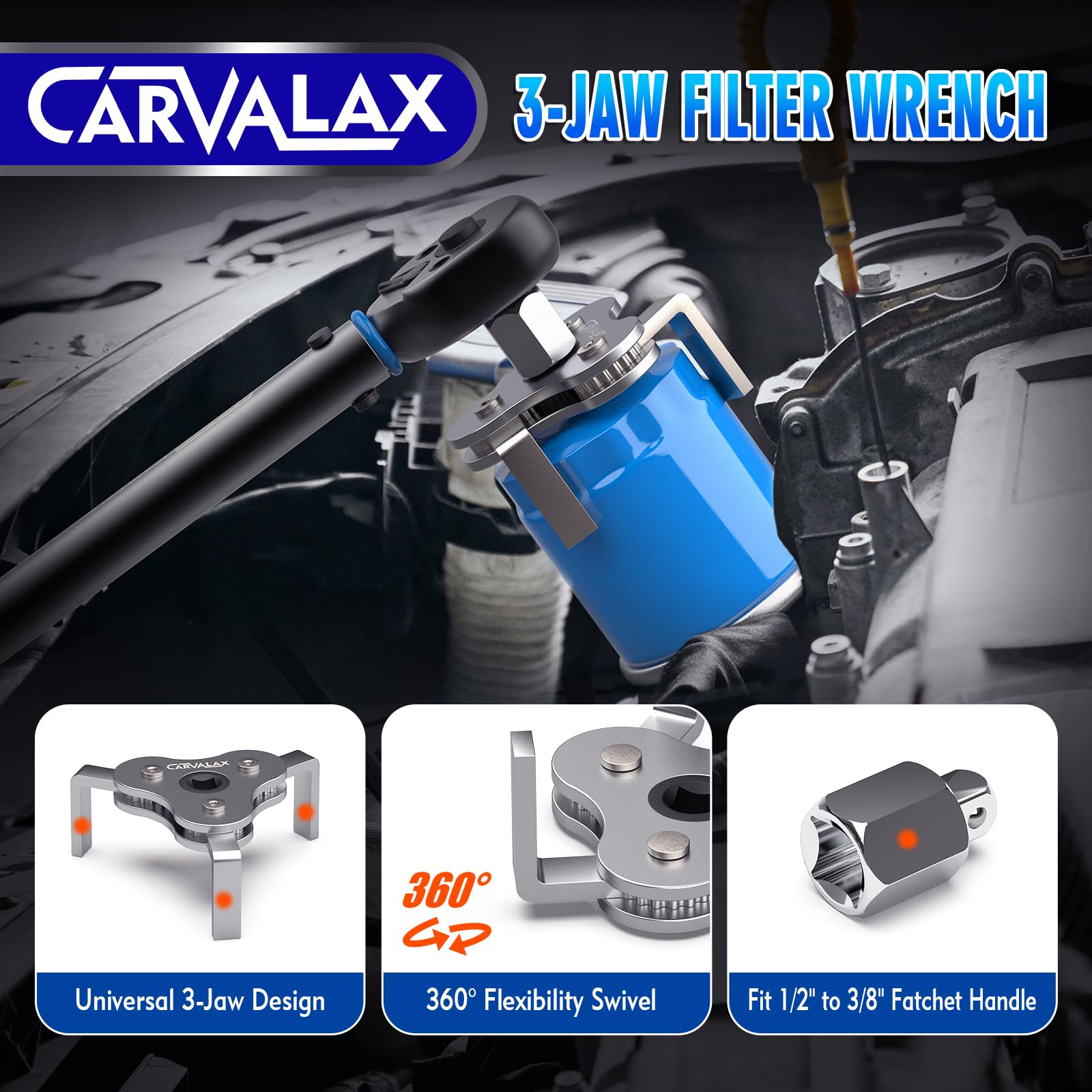 CARVALAX durable storage case keeps tools organized.