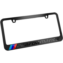 Carvenluxe black license plate frame rear view, sturdy finish complements any vehicle