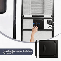Durable materials of Carvmpin screen door slider panel withstand outdoor use.
