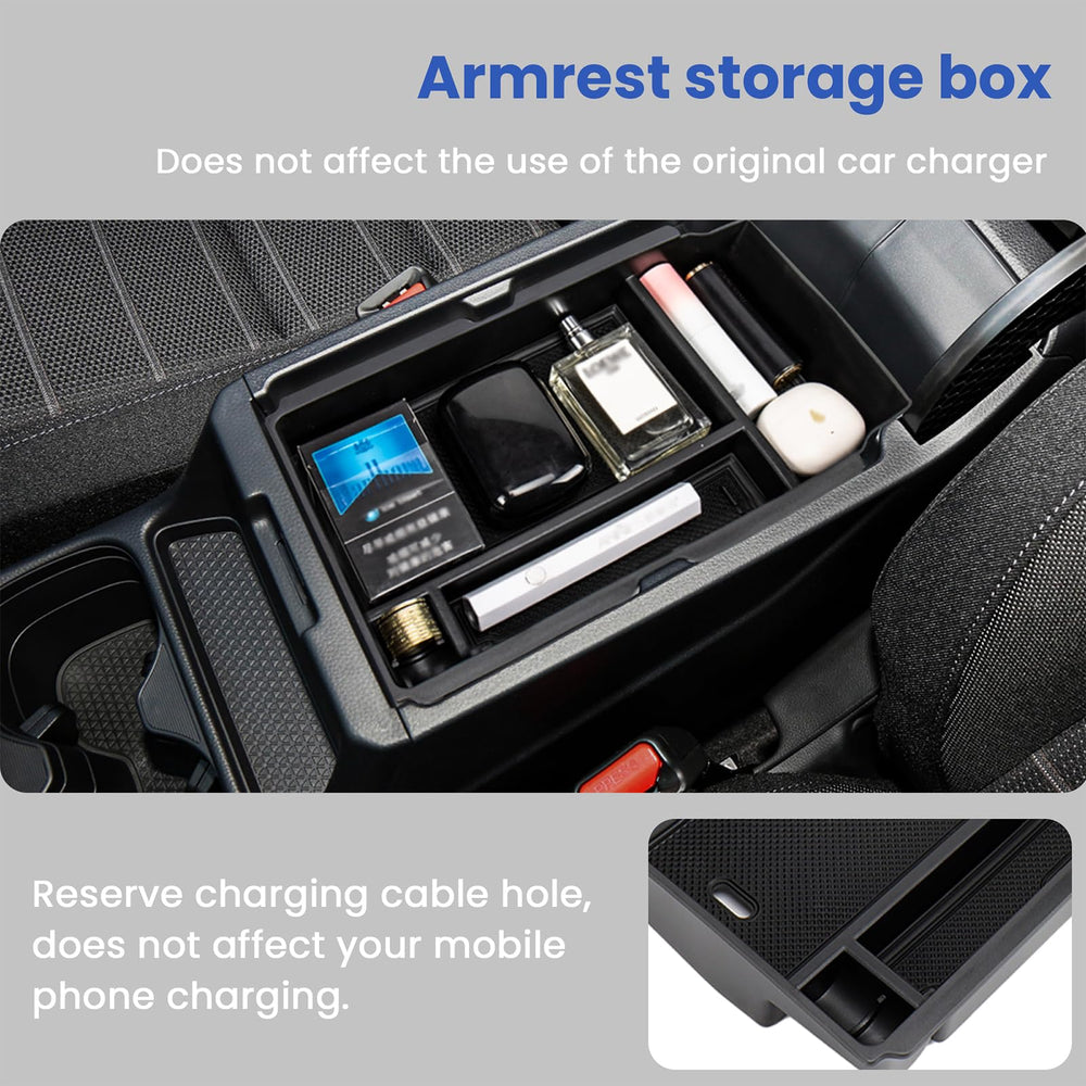 Carwiner armrest box design provides accessible storage during drives