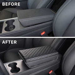 Carwiner PU leather armrest box cushion – soft touch, scratch prevention.