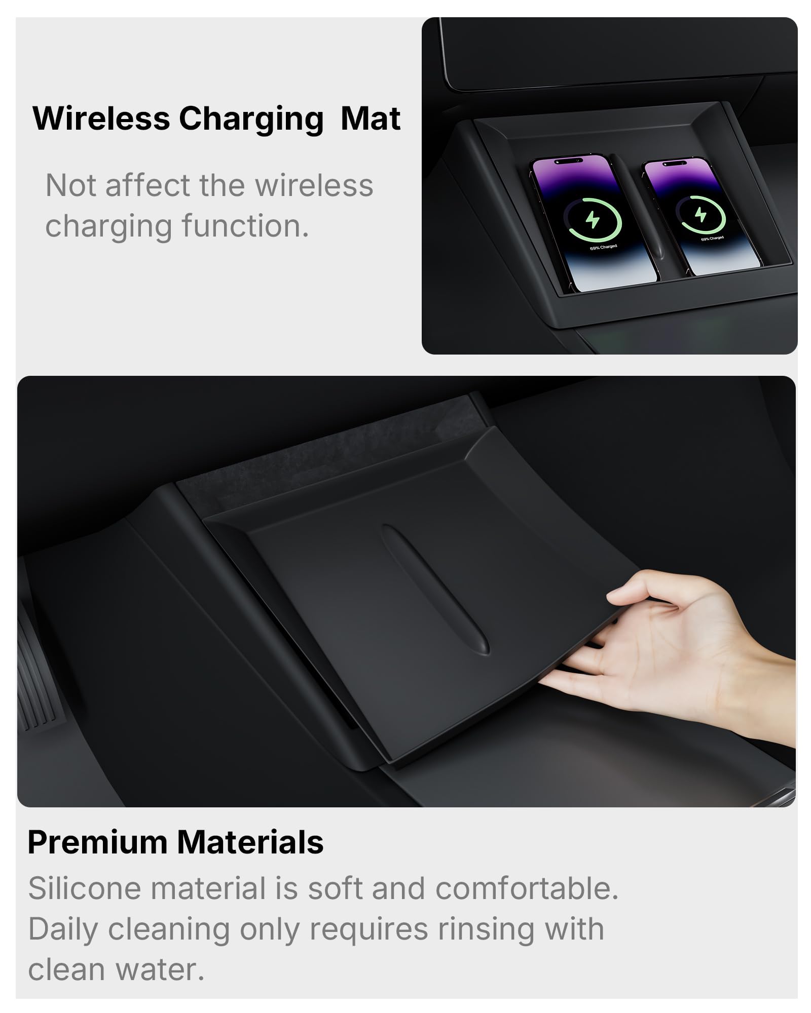 Carwiner wireless charging silicone mat preserves charging while stabilizing devices