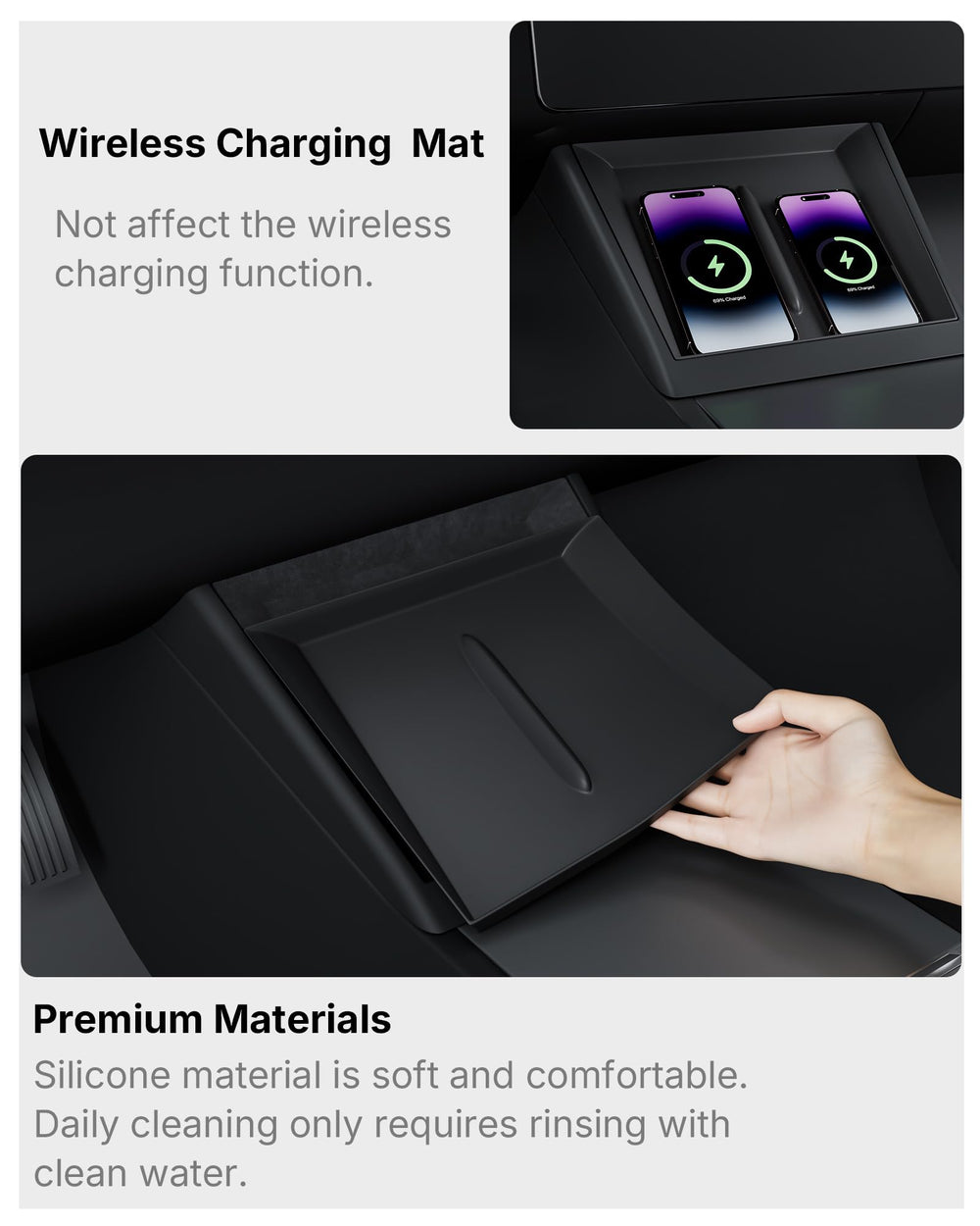 Carwiner wireless charging silicone mat preserves charging while stabilizing devices