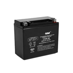 Casil YTX20L-BS battery top view with sealed AGM design for maintenance-free power