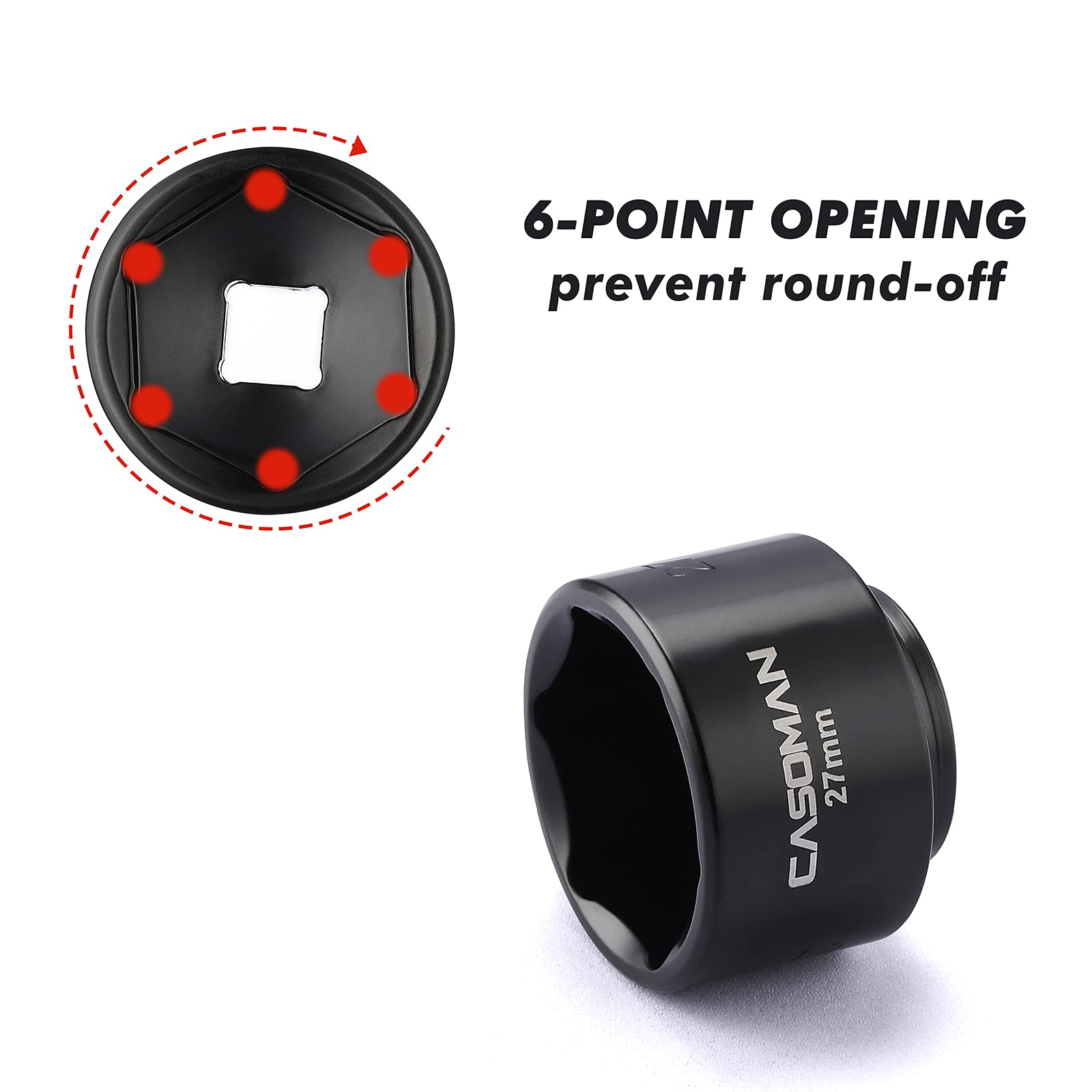 CASOMAN 32mm low-profile oil filter socket for compact engine bays.