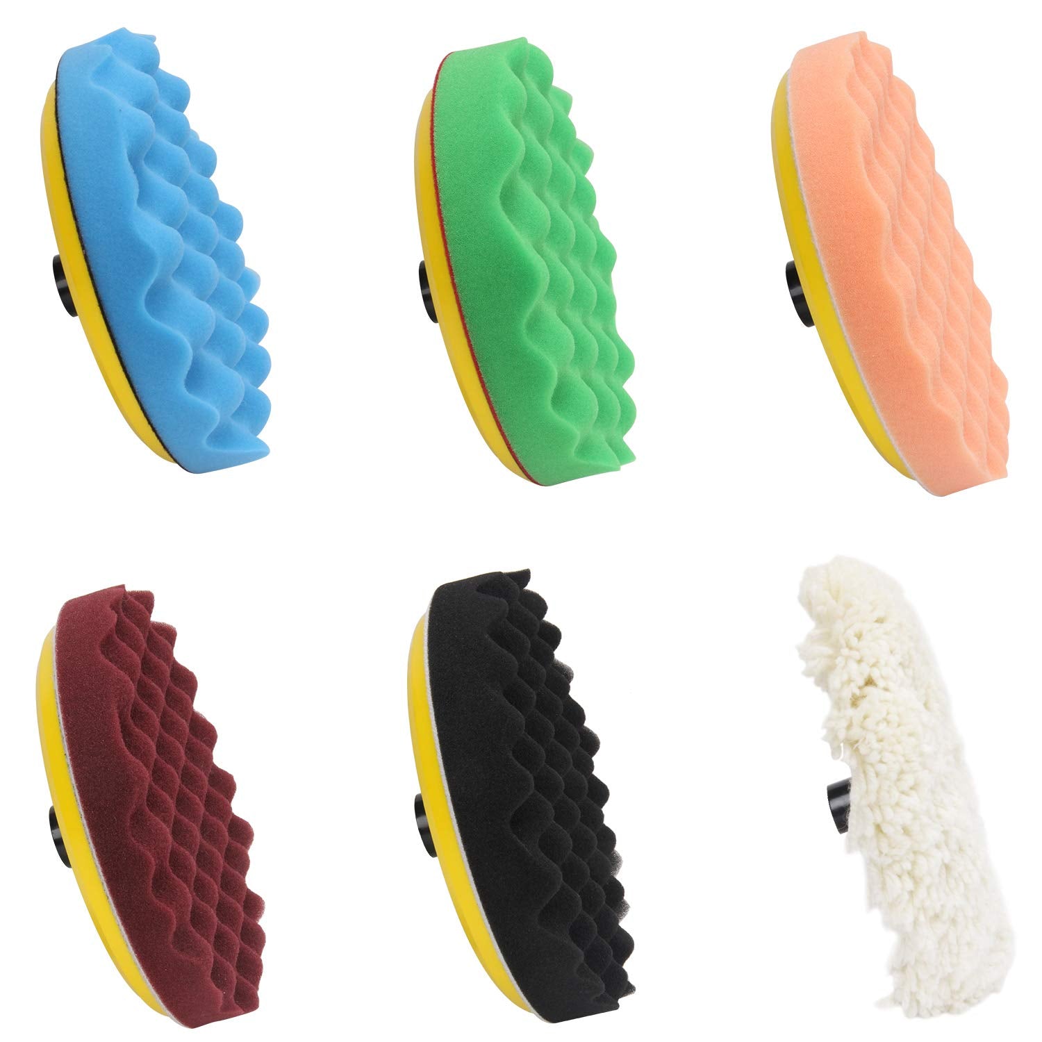 CASOMAN color-coded sponge pads show varied softness for precise polishing.