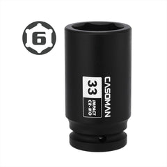 CASOMAN axle-nut socket in use with impact driver for easy installation.