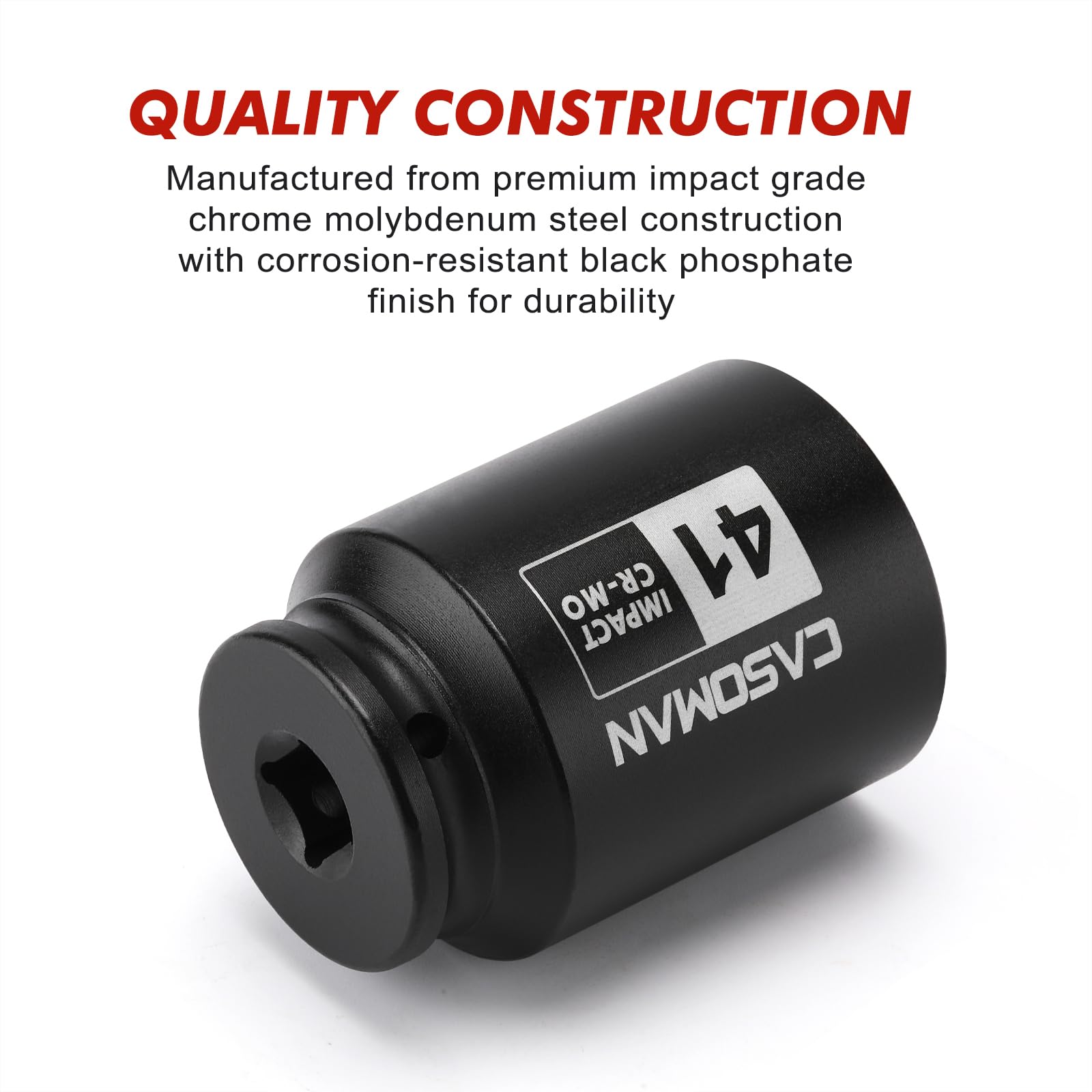 CASOMAN laser-etched 41mm size marking for quick identification