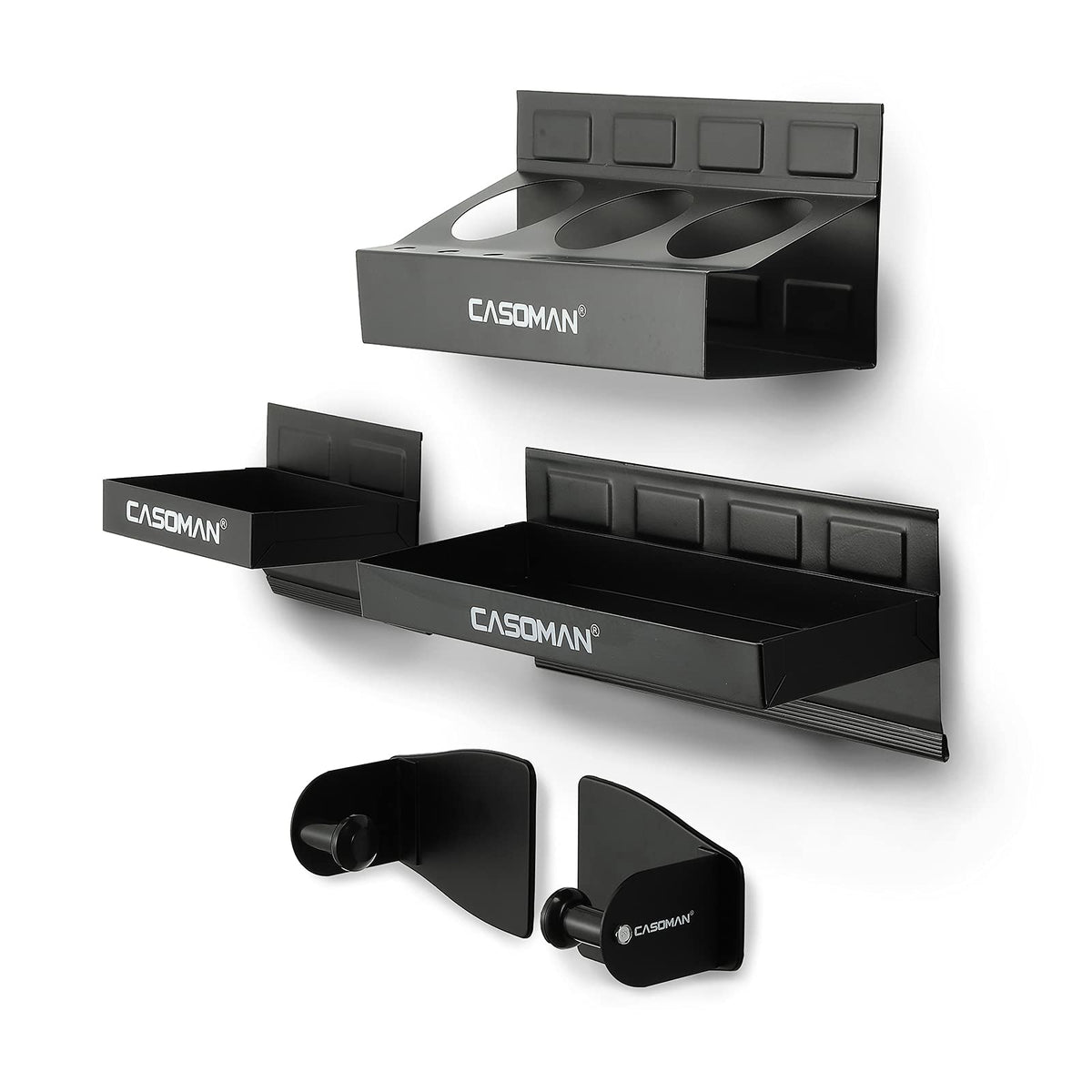 Casoman magnetic toolbox shelf setup on metal surface for easy tool access
