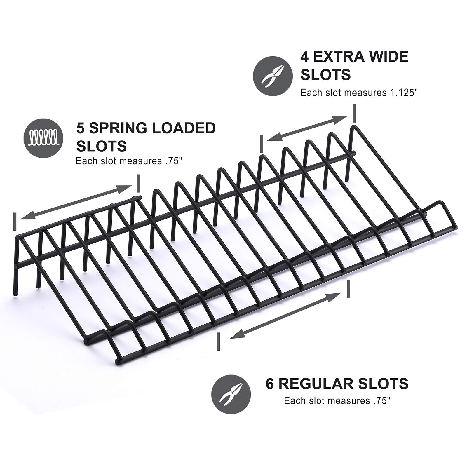 CASOMAN plier rack in drawer demonstrates tidy tool organization.