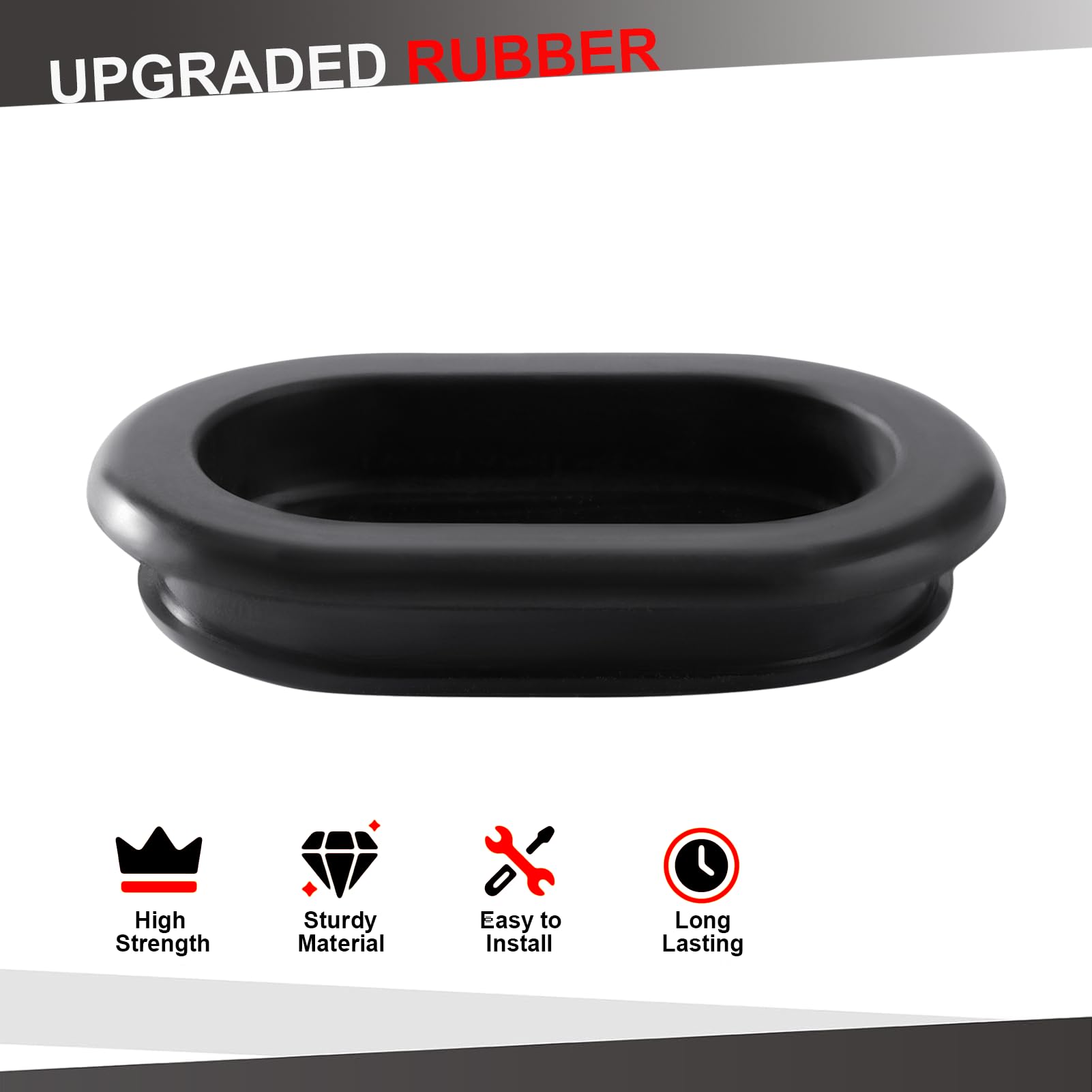 Casrram rubber bed plug close-up shows flexible seal for sprayed liners