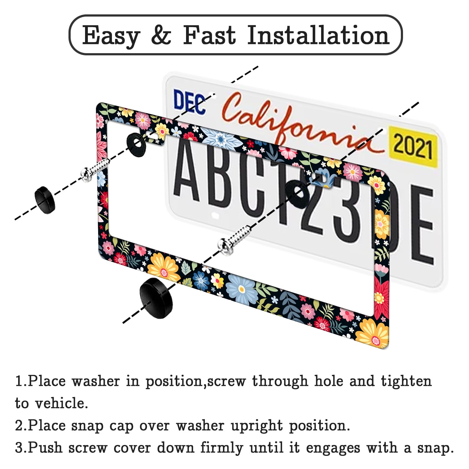 Casuru Hippie Flower Frame detailed printing enhances vehicle style