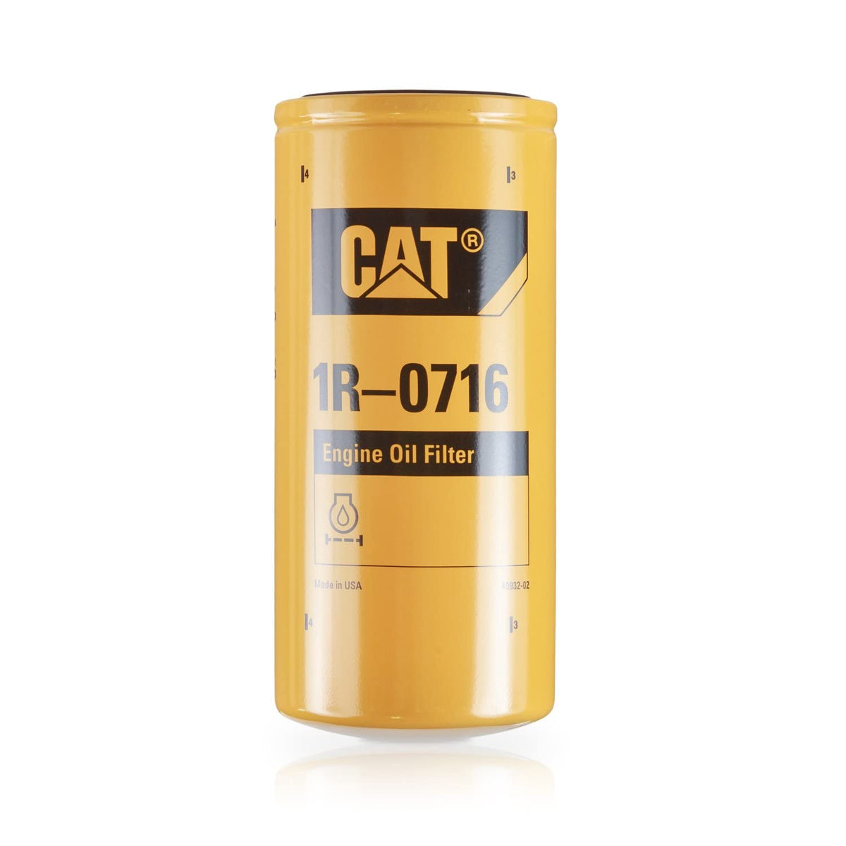 CAT 1R0716 engine oil filter main view, rugged housing for reliable filtration