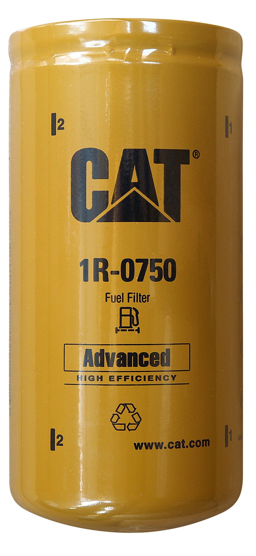 CAT 1R0750 filter pack 2 front view showing compact size for tight engine bays
